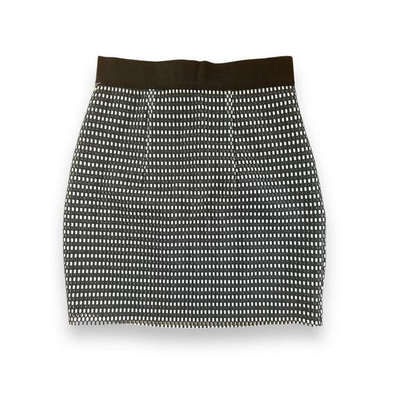 Milly NY Starched Mesh Structured Career Mini Skirt NWOT Black White Size 4 - Picture 1 of 8